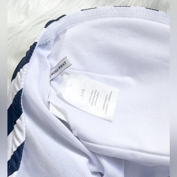 We Wore What striped tie front swimsuit
Navy stripes - Picture 4 of 4